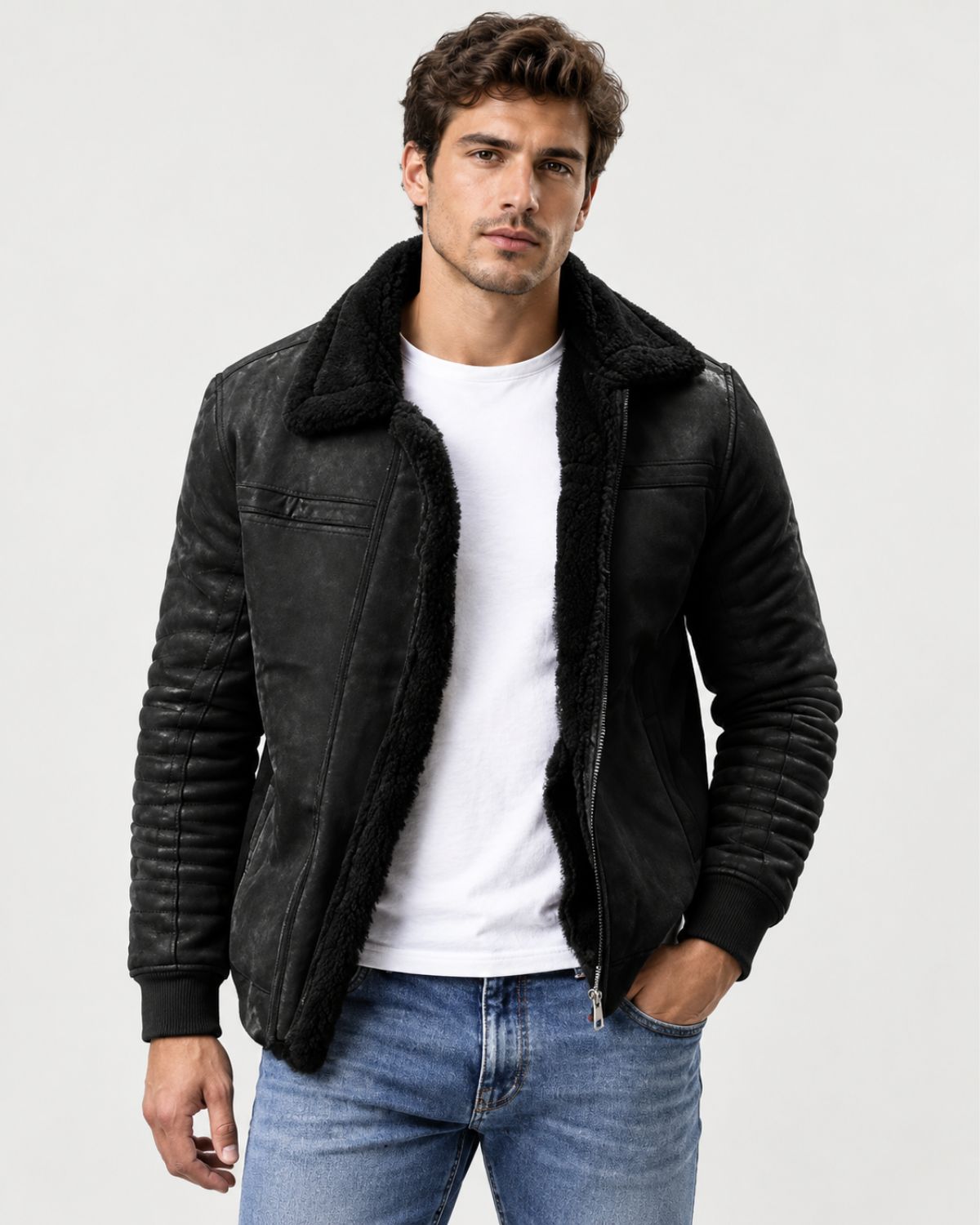 Oliver – Faux Suede Lined Jacket