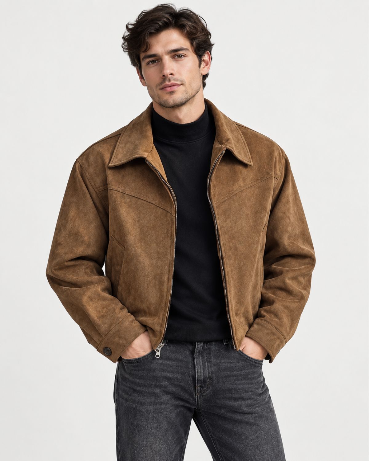 Declan — Vintage Suede Zip Jacket