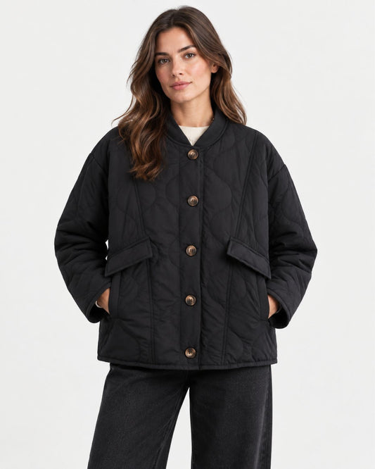 Tamsin – Leopard-Lined Quilted Jacket