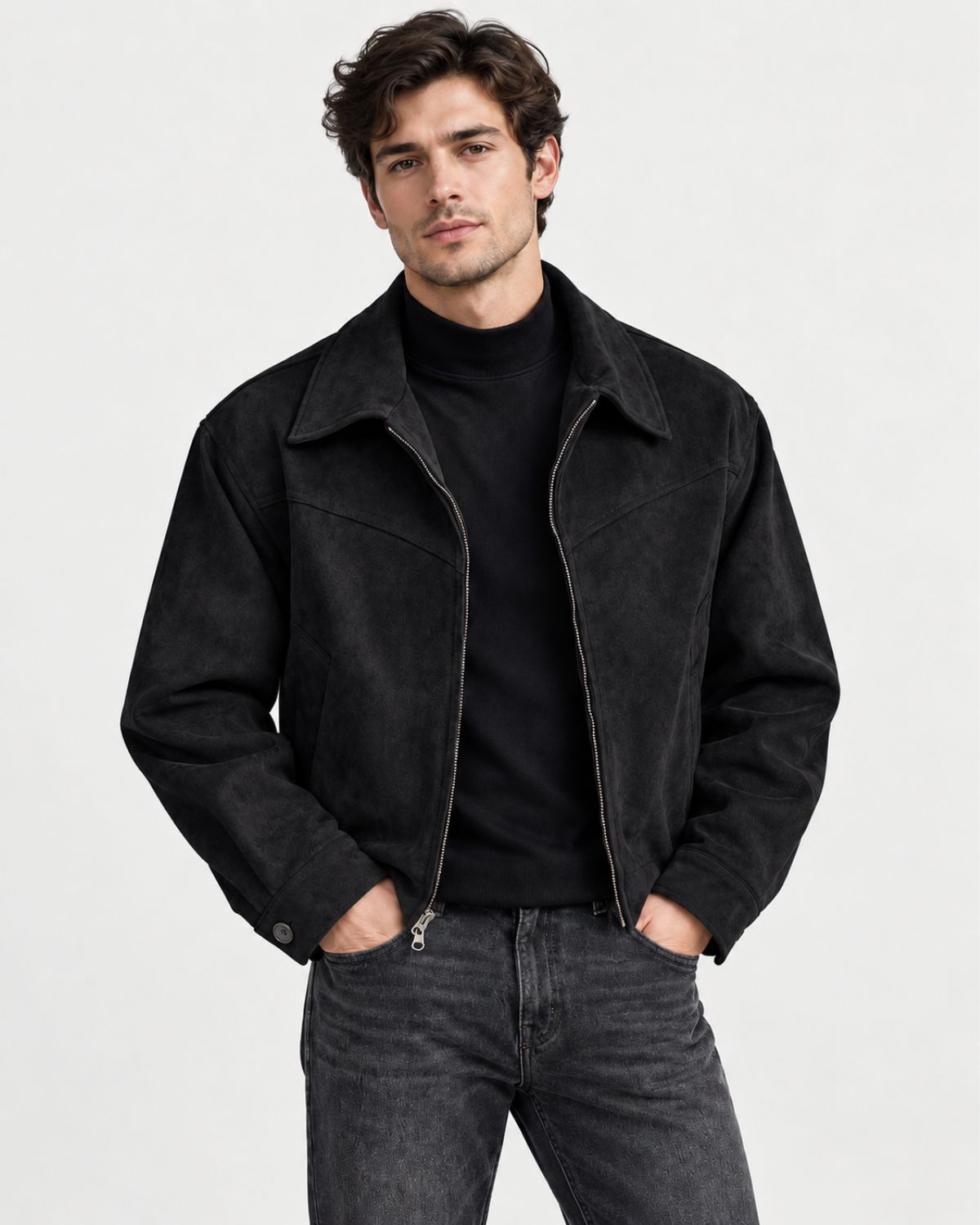 Declan — Vintage Suede Zip Jacket