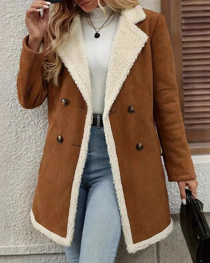 Elara – Warm Suede-Texture Coat