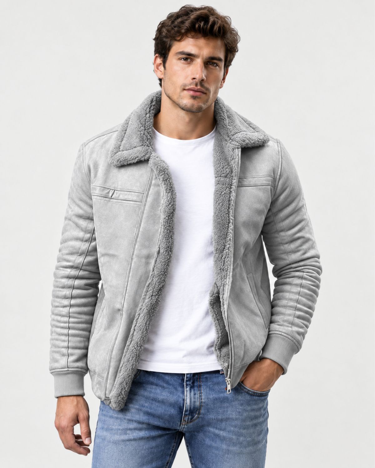 Oliver – Faux Suede Lined Jacket