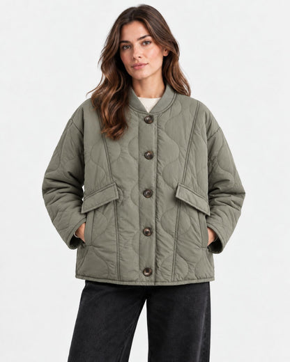 Tamsin – Leopard-Lined Quilted Jacket