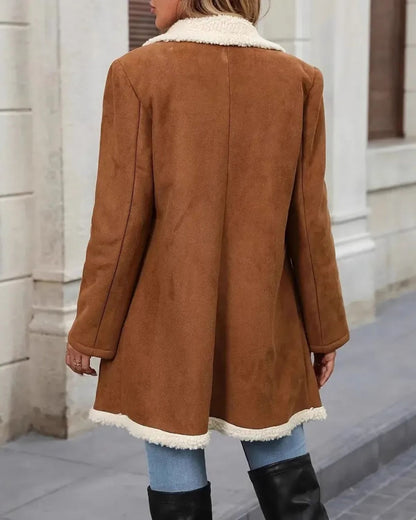 Elara – Warm Suede-Texture Coat