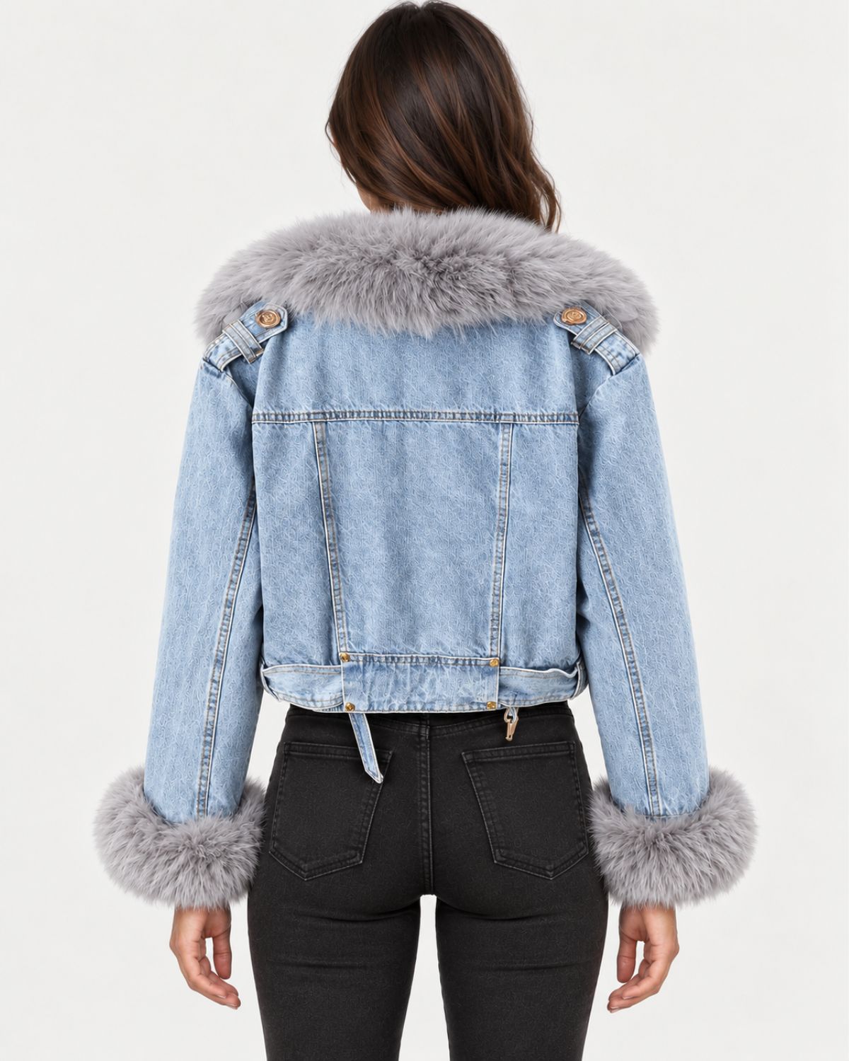 Odette – Fur-Trim Denim Jacket