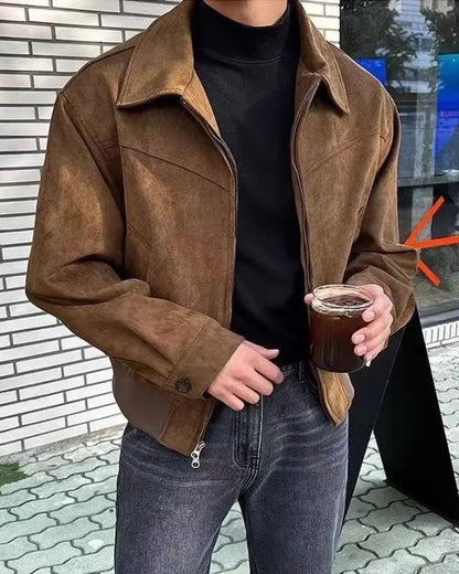Declan — Vintage Suede Zip Jacket