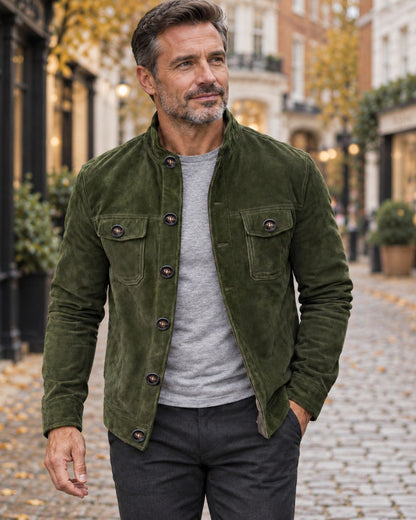 Callum – Faux Suede Stand-Collar Jacket