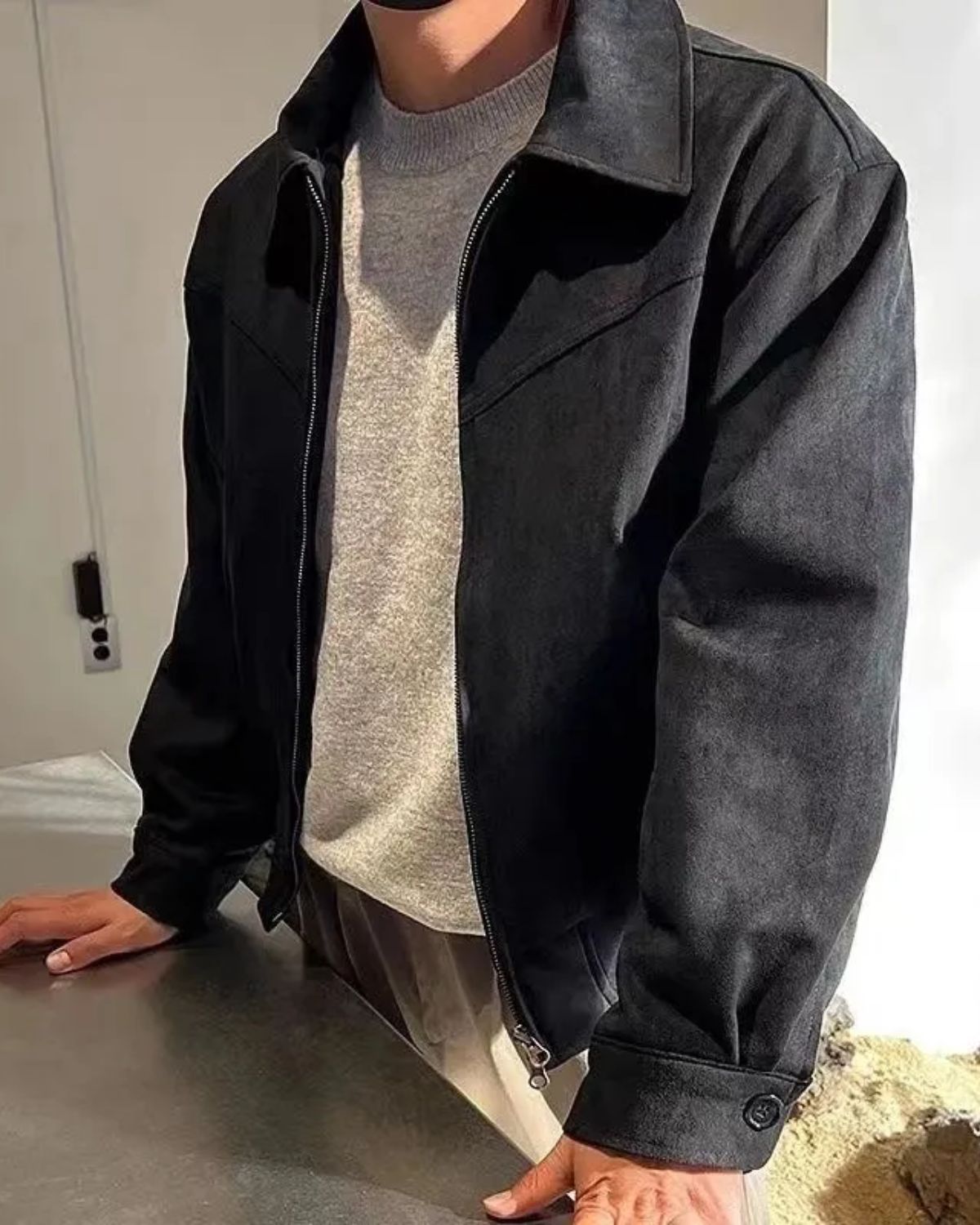 Declan — Vintage Suede Zip Jacket