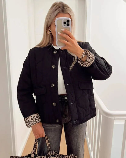 Tamsin – Leopard-Lined Quilted Jacket