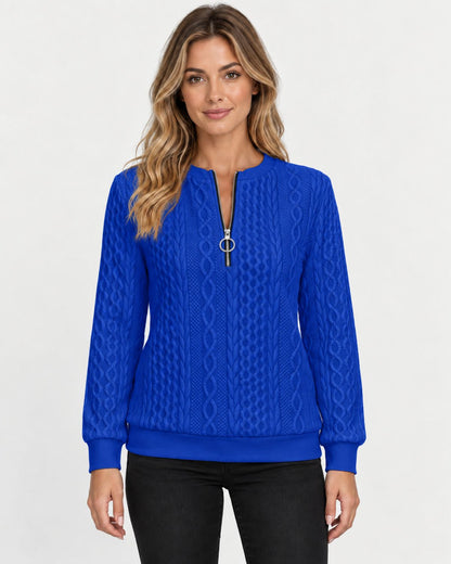 Sophie – Textured Quarter-Zip Jumper