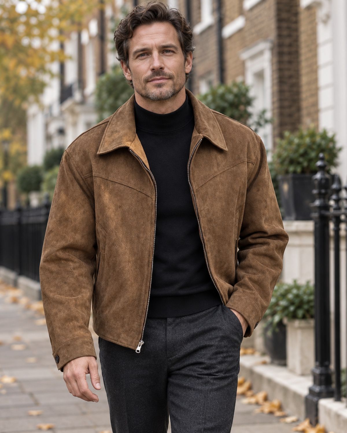 Declan — Vintage Suede Zip Jacket